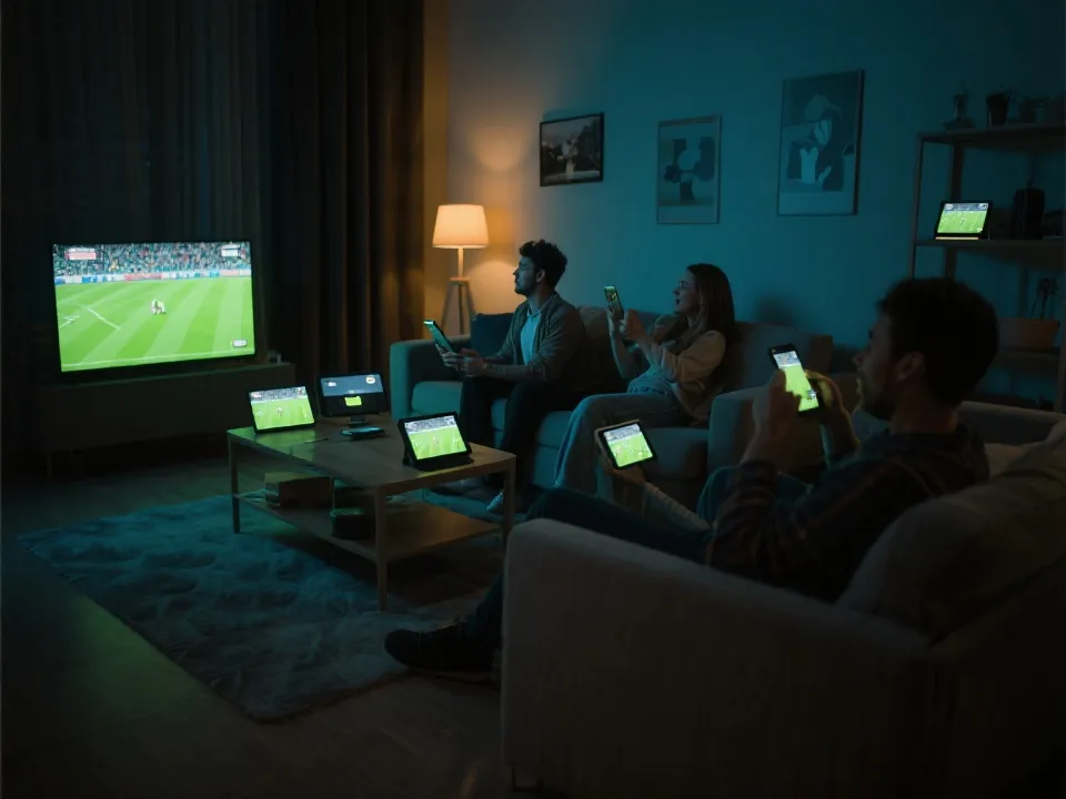 不同设备上的世界杯在线观看方式示意图